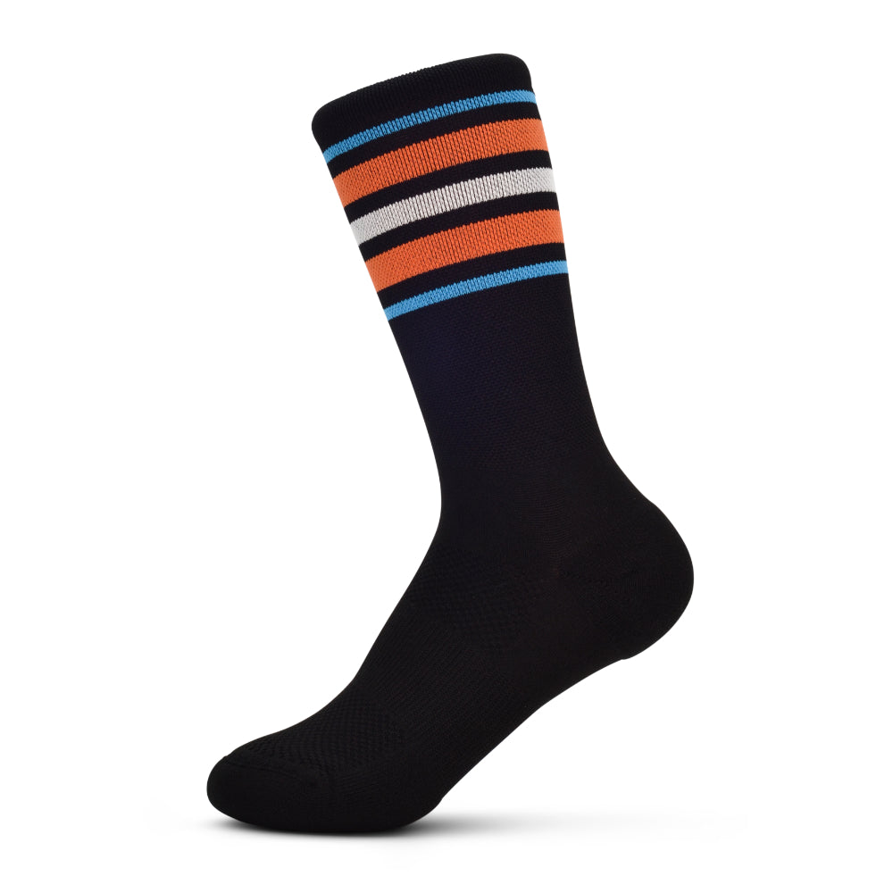 Retro Gym Stripes - Orange + Blue + White