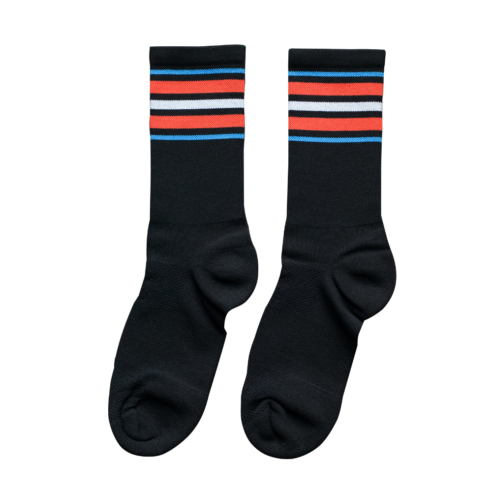 Retro Gym Stripes - Orange + Blue + White